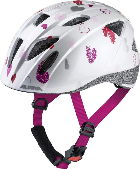 Casco per bambini bianco con cuori